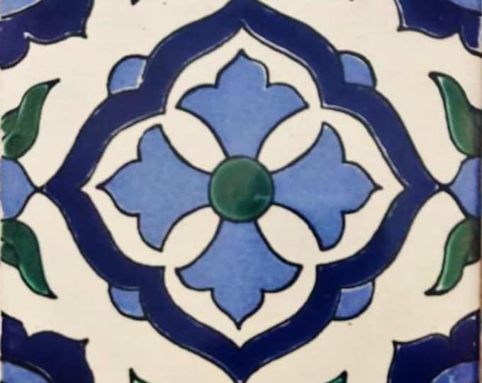 40 Tiles 6x6 inch Mexican tile ceramic handmade Talavera Spanish influence Art G#006