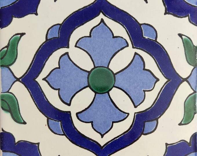 20 Tiles 6x6 inch Mexican tile ceramic handmade Talavera Spanish influence Art G#006