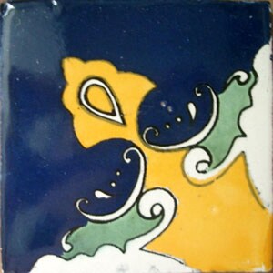 C#080) Mexican 4x4 inch tiles ceramic handmade Talavera mosaic art Spanish influence