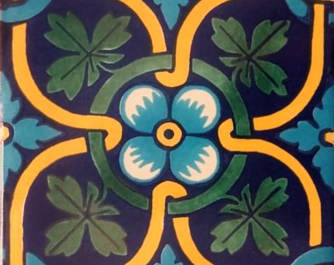 20 Tiles 6x6 inch Mexican tile ceramic handmade Talavera Spanish influence Art G#001
