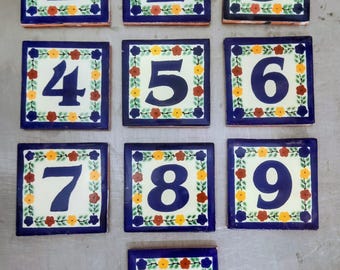 House Number 4x4 Hand Made Tile. Get as many digits you need !!!!