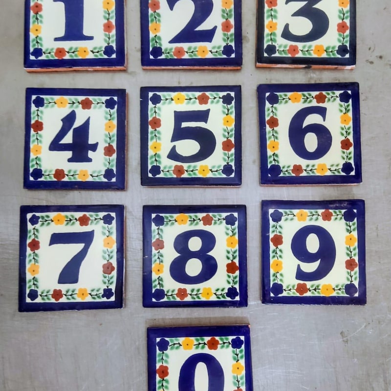 Small Tile Numbers Tile House Numbers - Etsy