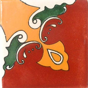 C#006) Mexican 4x4 inch tiles ceramic handmade Talavera mosaic art Spanish influence