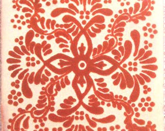 C#059) Mexican 4x4 inch tiles ceramic handmade Talavera mosaic art Spanish influence