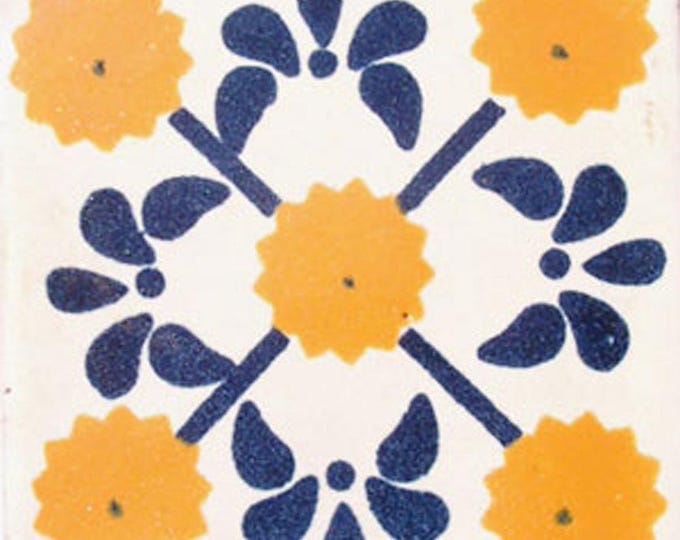 C#030) Mexican 4x4 inch tiles ceramic handmade Talavera mosaic art Spanish influence