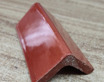 S#027 Terracotta )) One Mexican V-Cap Trim Molding Tiles Mexico tile, Get as many you need !!