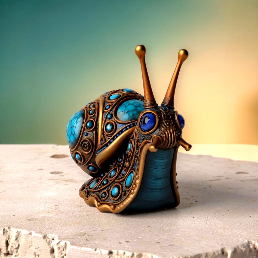 3D Ornate Snail Silicone Mold, Steampunk Jewel Snail Statue for Candle ...