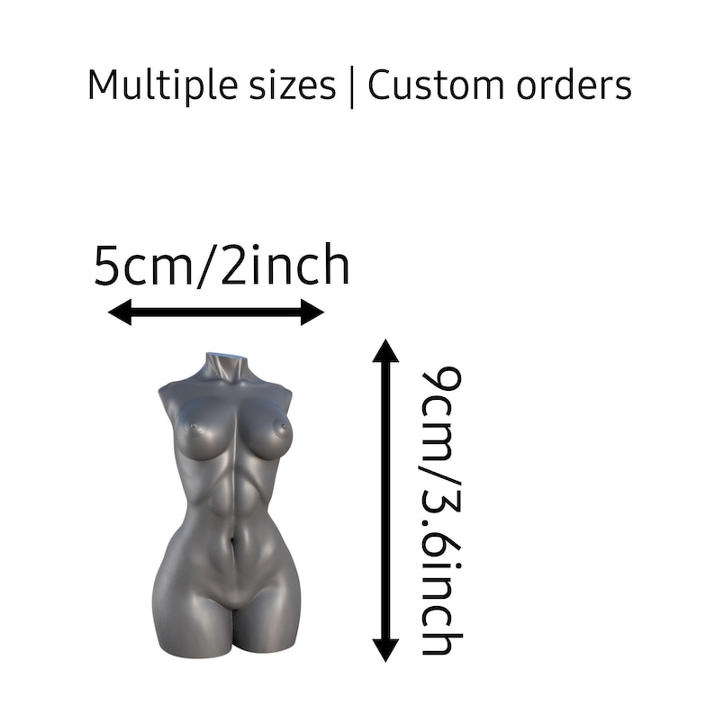 Torse féminin aux courbes généreuses, sculpture de buste, moule en silicone pour bougies, savons, plâtre, résine, décoration corporelle minimaliste, moule esthétique. image 4