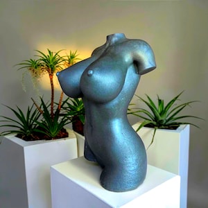Curvy Female Torso Silicone Mold for Beeswax Candles, Big Bust Woman Body Mold for Resin Casting, 3D Naked Lady Sculpture for Home Decor
