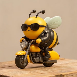 Biker Bee Silicone Mold, Cool Bumblebee on Motorcycle 3D Mold for Candle, Soap, Resin, Gypsum. Unique Animal Rider Crafting Tool, DIY Gift