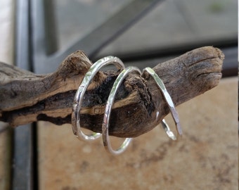 Stacking Rings..Sterling Silver..Hand Forged Rings..Stackers..Set of Three 2mm Stacking Rings..Silver Rings..thin rings..Stacker Rings.Rings