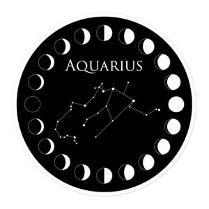 Sticker Verseau, sticker vinyle cadeau astrologie, sticker pour ordinateur portable, cadeau d'anniversaire, sticker waterproof