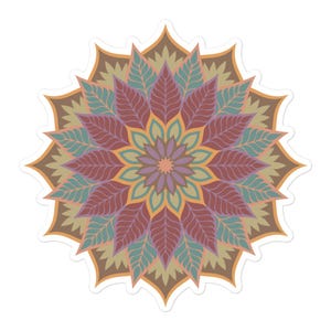 Adesivo impermeabile Mandala, decalcomania in vinile Boho per laptop o bicchiere, adesivo artistico estetico