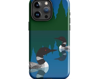 Funda para teléfono Loon, protector para teléfono móvil con diseño de pájaros, funda resistente Woodland para iPhone 15