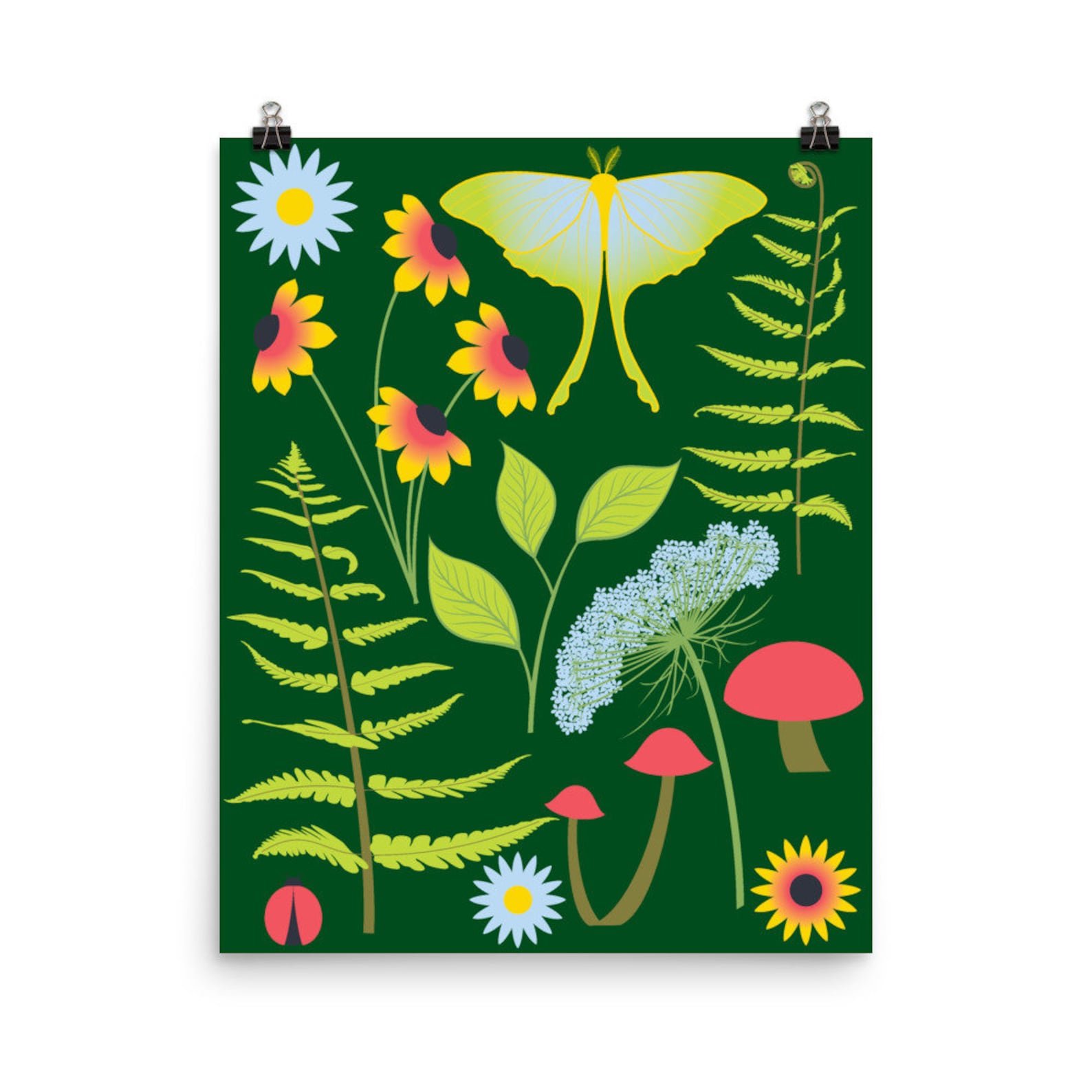 Forest Nursery Wall Art Print Kids Room Decor Moth Woodland Etsy