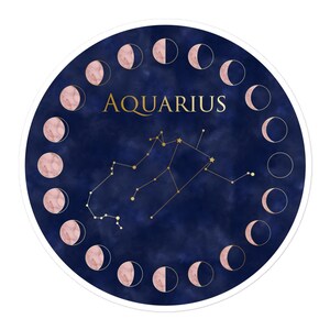 Sticker signe du zodiaque Verseau, sticker vinyle cadeau astrologie, sticker pour ordinateur portable, cadeau d'anniversaire, sticker imperméable