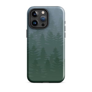 Custodia per telefono Pine Tree, custodia resistente Woodland Forest per iPhone 15, custodia per cellulare
