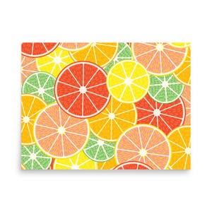 Summer Fruit Modern Wall Art, Citrus Kitchen Decor, Kitchen Art, Orange, Grapefruit, Lemon, Lime