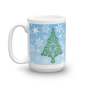 Christmas Mug Coffee Gift, Holiday Kitchen Decor, Winter Snow Coffee Cup, Christmas Tree