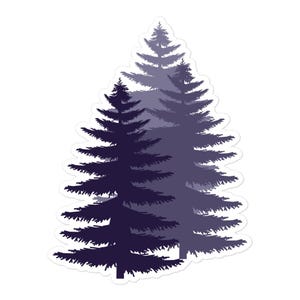 Pine Tree Waterproof Sticker, Nature Art Vinyl Decal, Forest