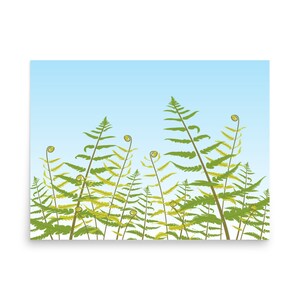 Fern Leaf Print Botanical Art, Woodland Fern Wall Art, Botanical Print Spring Decor
