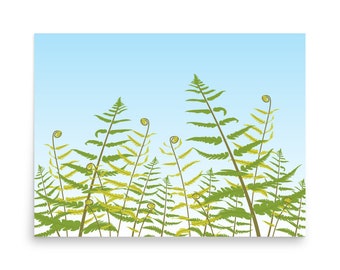 Farn Blatt Druck Botanische Kunst, Waldfarn Wandkunst, Botanische Druck Frühlingsdeko