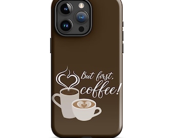 Pero la primera funda para iPhone de café, funda resistente para teléfono móvil divertido, protector de teléfono de regalo para amantes del café