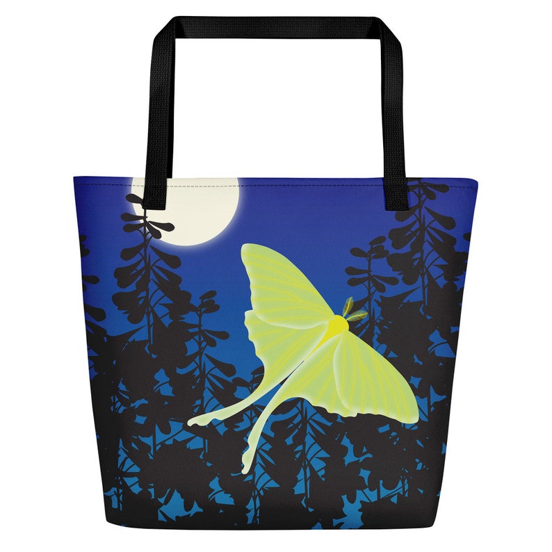Luna Moth Tote Bag Summer Butterfly Book Bag Woodland Etsy