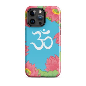 Om, Zen Phone Case, Lotus Blossom iPhone 15 Tough Case, Floral Cellphone Protector