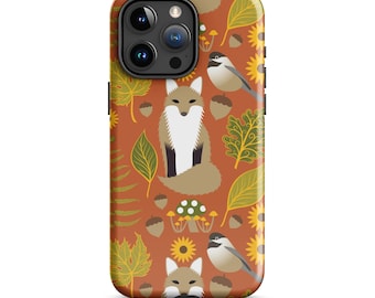 Funda para iPhone con diseño de zorro naranja, funda resistente con diseño de bosque otoñal para teléfono móvil, bonito protector para teléfono