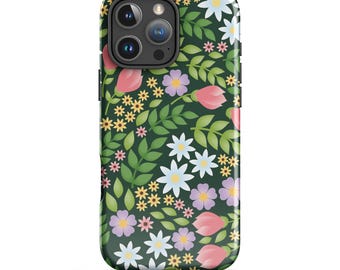 Floral Garden iPhone Case, Botanical Phone Case, Cottagecore Flower Cellphone Cover, Nature Inspired Tech Accessory, Floral Gift