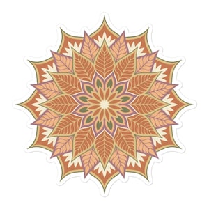 Naklejka winylowa Desert Aesthetic Mandala, wodoodporna naklejka Boho, dodatek w odcieniach ziemi