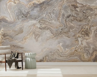 Luxury Gold Vein Marble Peel and Stick Wallpaper Elegant Removable Wall Mural
