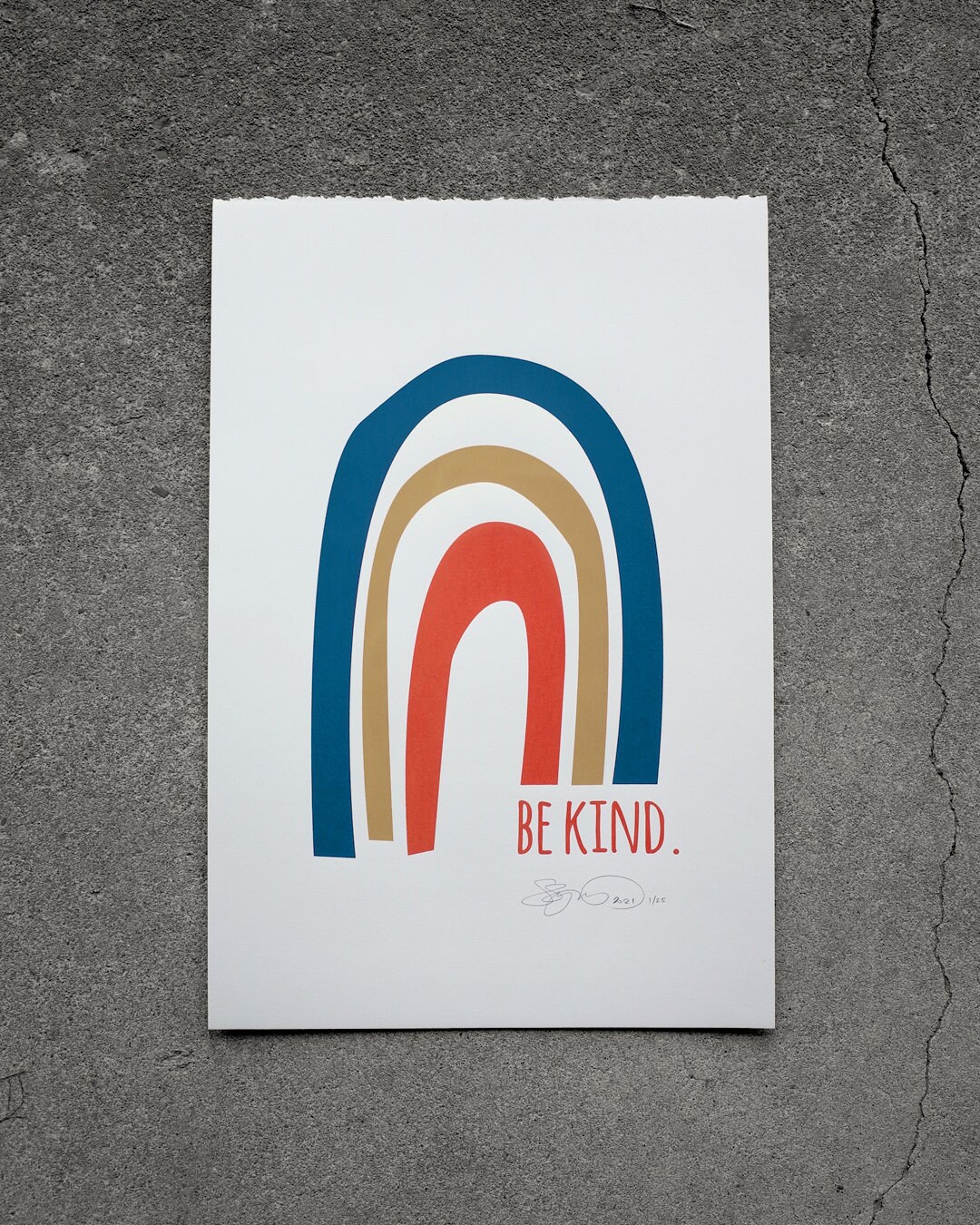 BE KIND Rainbow Limited Edition Screen Print | Etsy