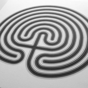 Labyrinth 12 x 12 layered cut paper artwork image 1