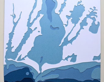 Waquoit Bay - original 8 x 10 papercut art