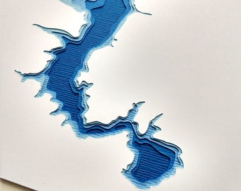 Lake Redstone - original 8 x 10 papercut art