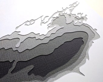 Lake Ontario - original 8 x 10 papercut art