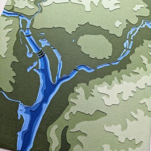 Washington, DC with topography - 8 x 10" layered papercut art