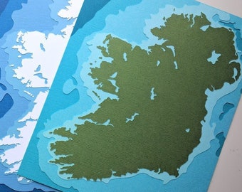 Ireland - 8 x 10" layered papercut art