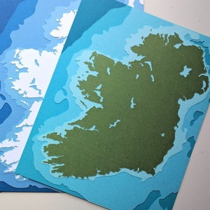 Ireland 8 x 10 layered papercut art image 1