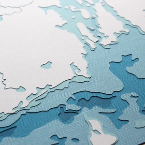 Rhode Island Küste - 8 x 10" geschichtet Papercut Kunst