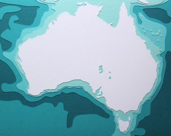 Australia - 8 x 10" layered papercut art