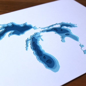 The Great Lakes original 8 x 10 papercut art image 4