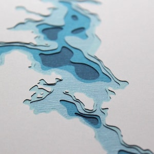 Lago Sunapee - original 8 x 10 arte de papel en su elección de color