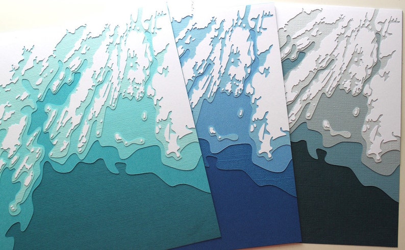 Casco Bay 8 x 10 layered papercut art image 4