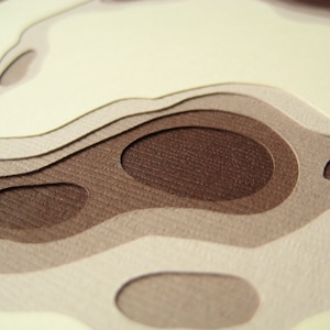 Topography in Brown - One handcut card