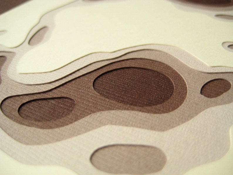 Topography in Brown One handcut card image 1