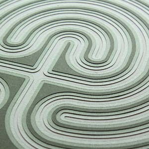 Labyrinth 12 x 12 layered cut paper artwork image 6