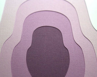 Matryoshka "Purple" -- Layered Papercut Art 8 x 10